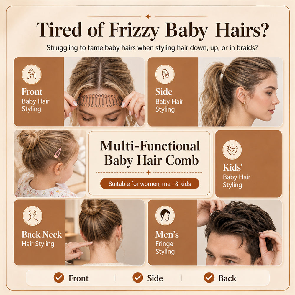 5PCS U-Shape Hair Styling Clips β Stretchable Wavy Design for Easy Bangs & Flyaway Fixing, Creating Buns, Updos & More Hairstyles π΅