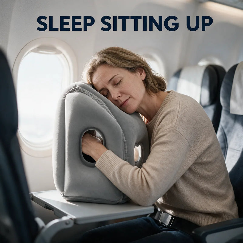 Tray down, lean in
