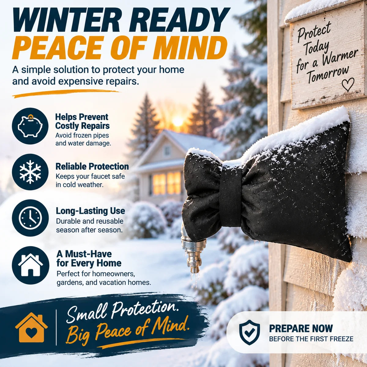 ❄️ Outdoor Faucet Cover Small Cost. Protection That Matters.