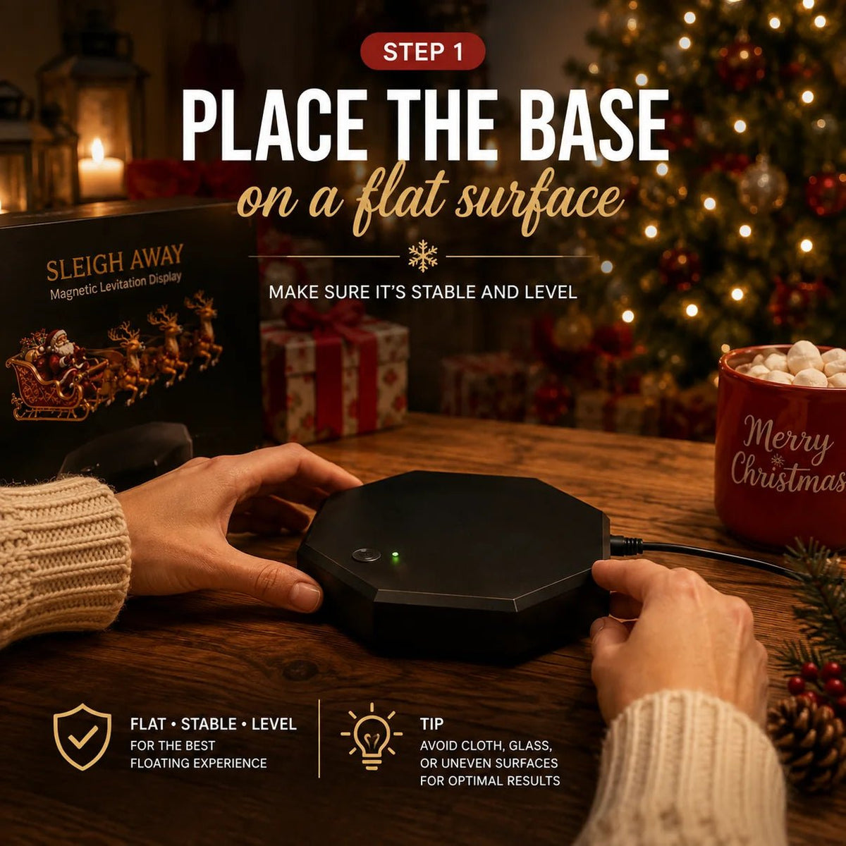 Magnetic Floating Christmas Sleigh