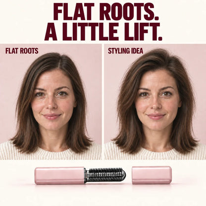 Mini Cordless Heated Brush – Root Lift, Fringe Styling & On-the-Go Hair Touch-Ups🍀