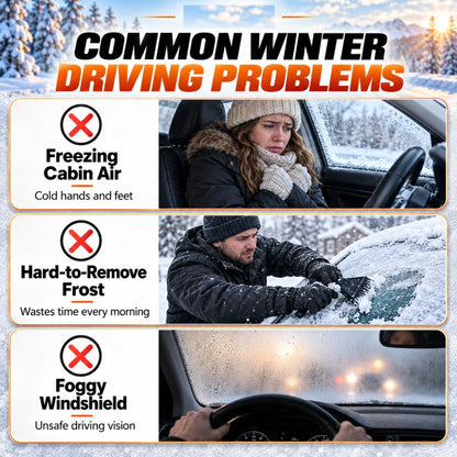 Portable Car Heater Defroster with 360-Degree Rotating Base