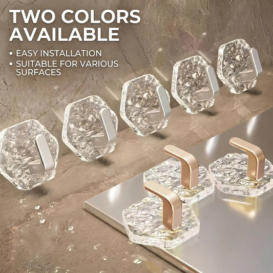 Hexagonal Ripple Heavy Duty Hooks for Bathroom, Kitchen & Household Organization