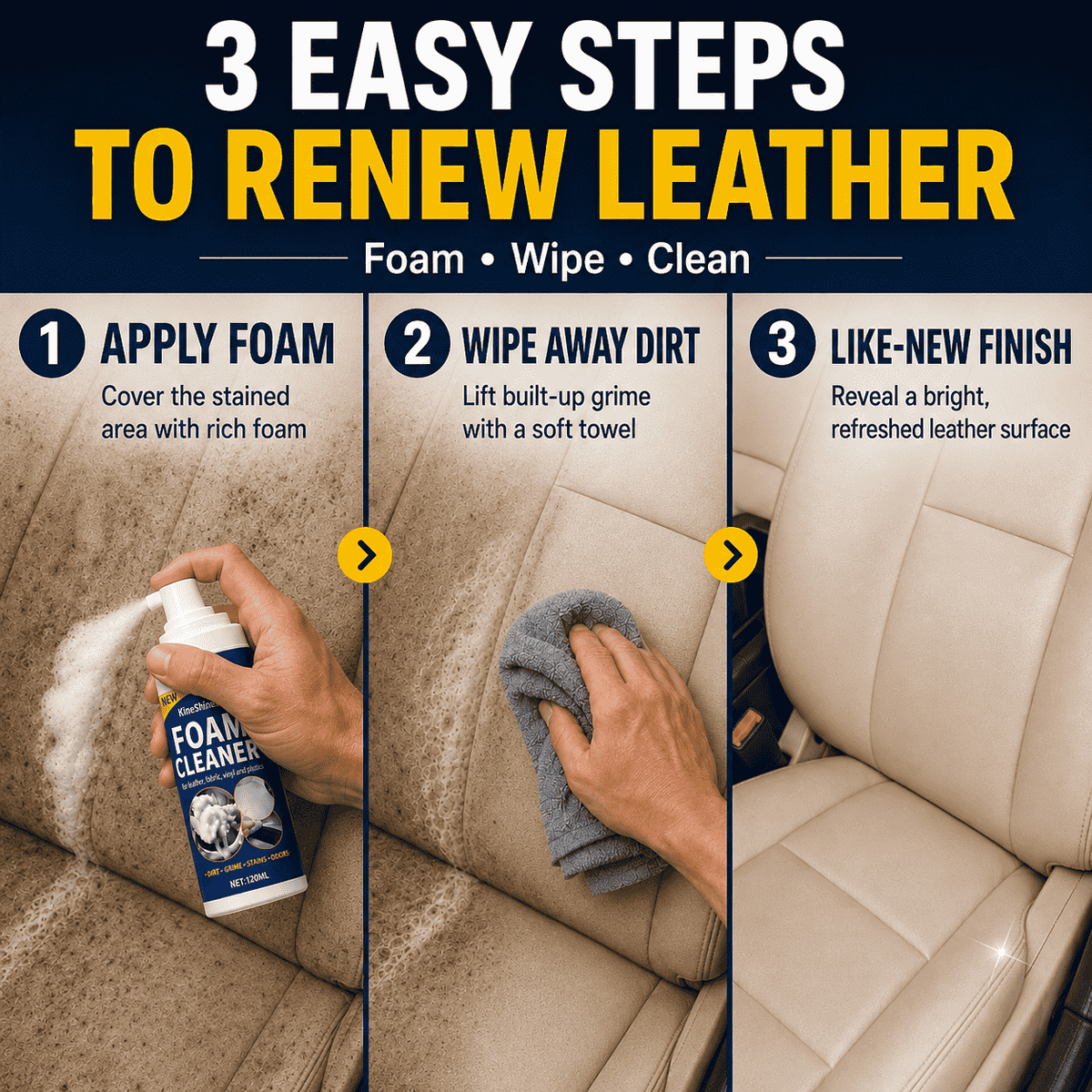 Erase Years of Dirt in Seconds — Powerful Deep-Clean Foam for Your Entire Car Interior