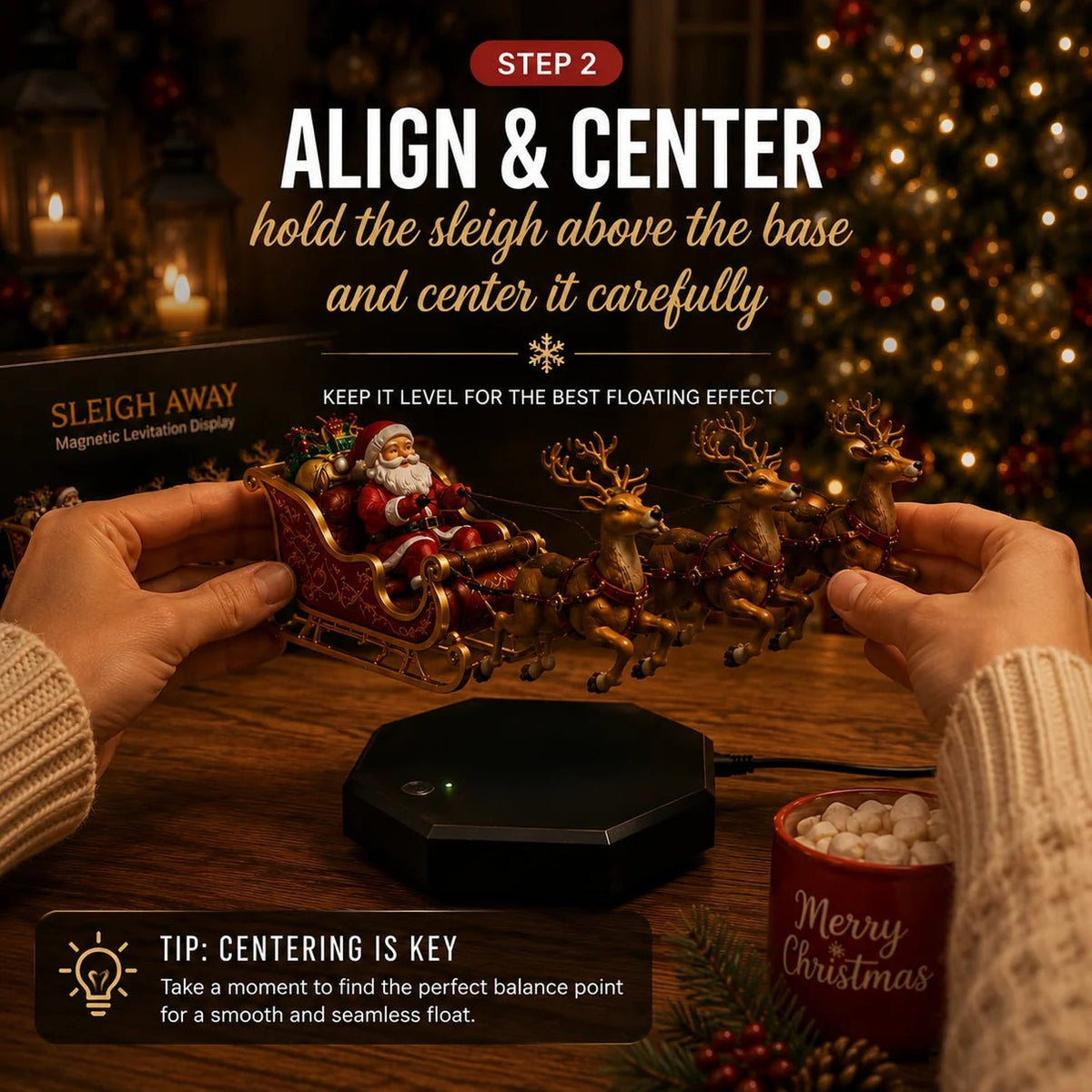 Magnetic Floating Christmas Sleigh