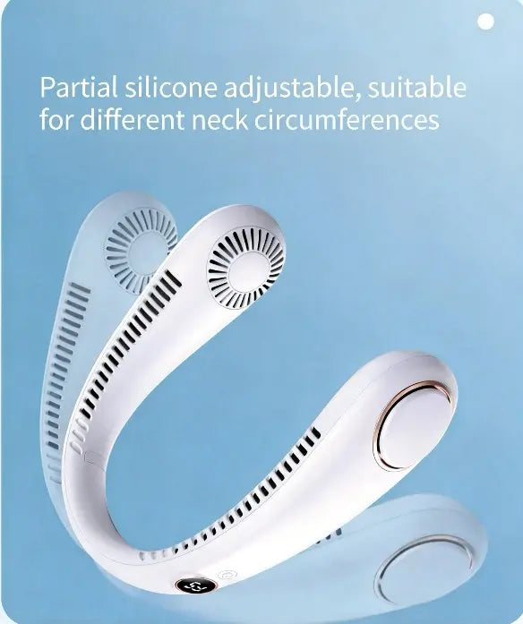❄️LAST DAY 75% OFF ✨Portable Neck Fan, Bladeless Wearable Personal Fan, Hands-Free Cooling for Outdoor & Office