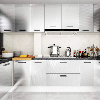 Stainless Steel Kitchen Oil-Proof Adhesive Wallpaper Roll (15.7" W × 9.8 Ft L )