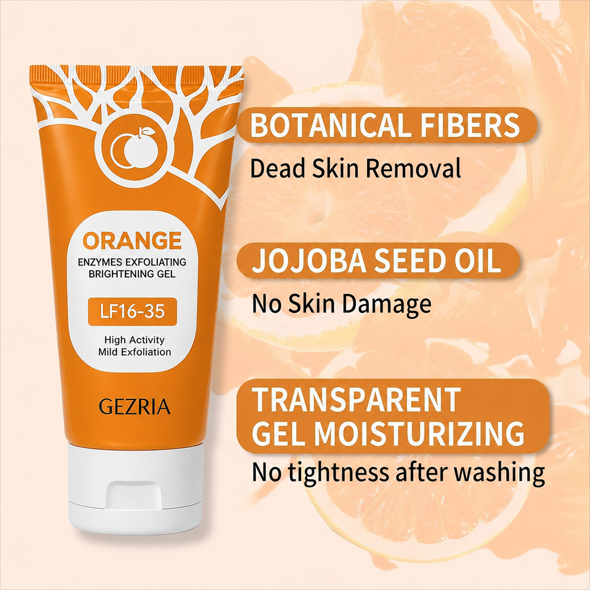 Buy 1 Get 1 FREE Today 🎁!  Say Goodbye to Dull, Rough Skin! GEZRIA Orange Enzyme Exfoliating Gel 🍊