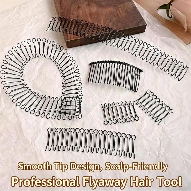 5PCS U-Shape Hair Styling Clips – Stretchable Wavy Design for Easy Bangs & Flyaway Fixing, Creating Buns, Updos & More Hairstyles