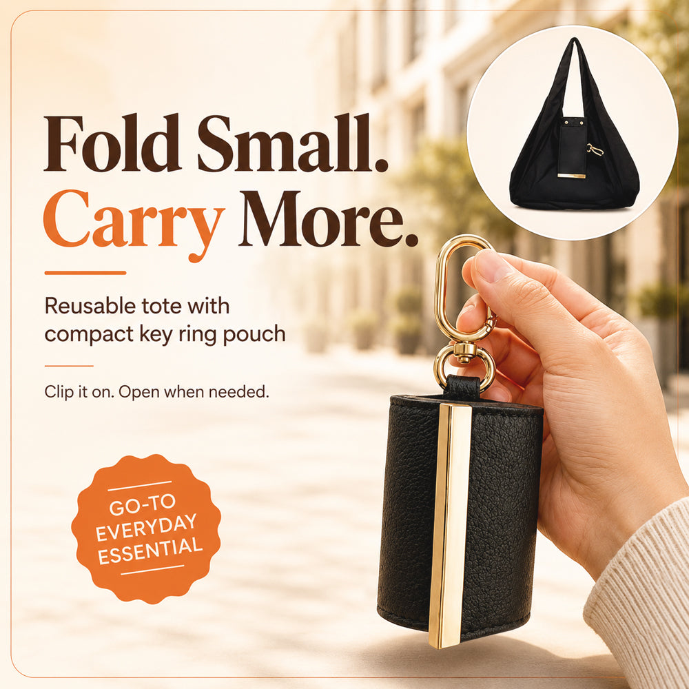 Pocket-Sized Foldable Tote – Clips to Your Keys and Opens in Seconds