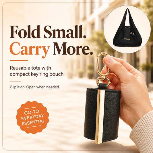 Pocket-Sized Foldable Tote – Clips to Your Keys and Opens in Seconds