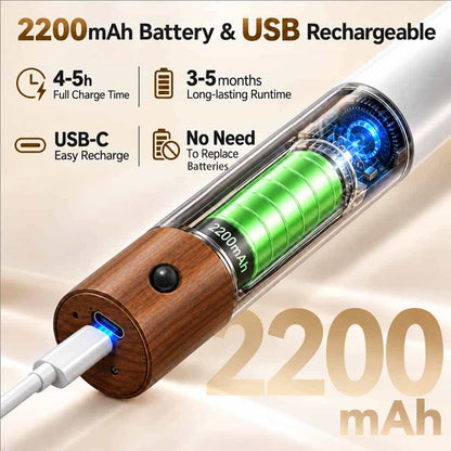 Rechargeable LED Motion Sensor Night Light – Elegant Wood Finish