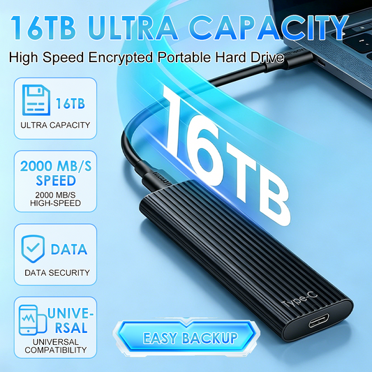 🏆Flash Sale⚡ 50K+ SOLD! Almost Gone-🔥16TB Large-Capacity Type-C Portable Mini SSD🍇