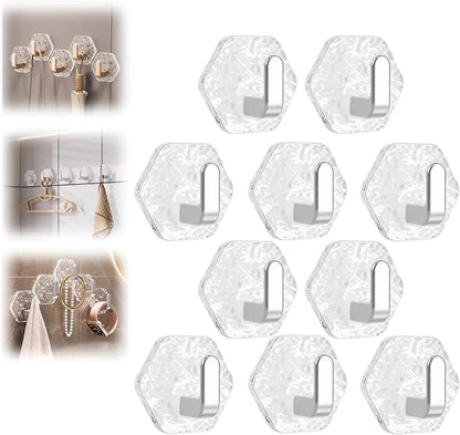 Hexagonal Ripple Heavy Duty Hooks for Bathroom, Kitchen & Household Organization
