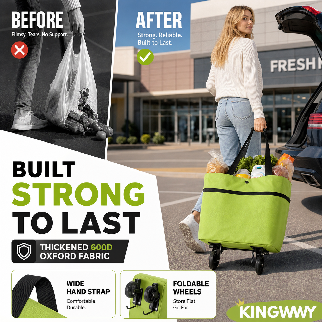 🛢️ 2026 Sale — Over 31,000 Sold! 2-in-1 Foldable Shopping Cart
