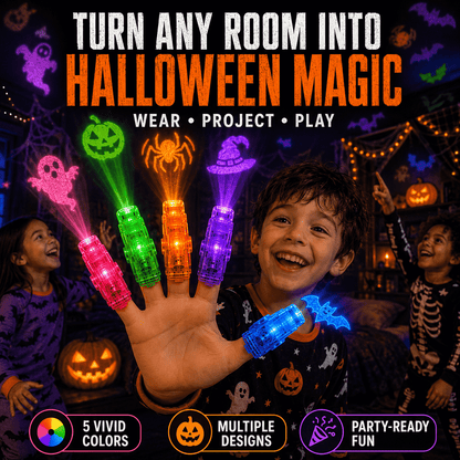 Halloween Finger Lights, Fun Multi-Design Glow Toys for Kids, Party Favors, Decorations & Gifts