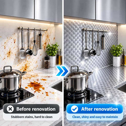 Kitchen & Home Self-Adhesive Aluminum Foil Surface Protector – Easy to Clean, Oil & Splash Resistant, Removes Cleanly Without Sticky Residue ✨