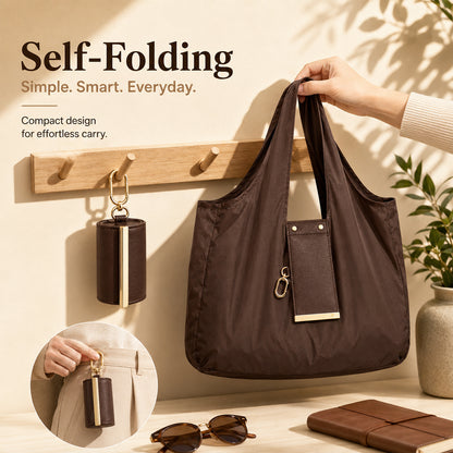 Pocket-Sized Foldable Tote – Clips to Your Keys and Opens in Seconds
