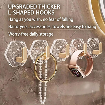 Hexagonal Ripple Heavy Duty Hooks for Bathroom, Kitchen & Household Organization