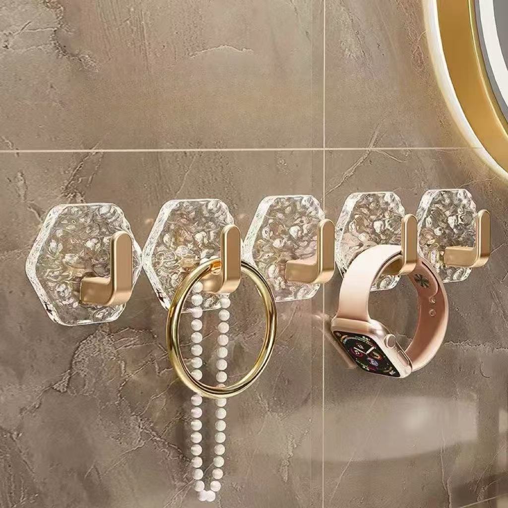 Hexagonal Ripple Heavy Duty Hooks for Bathroom, Kitchen & Household Organization
