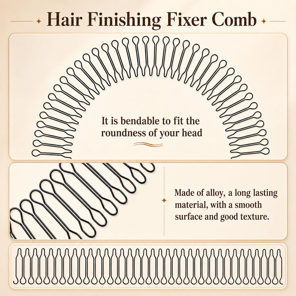 5PCS U-Shape Hair Styling Clips – Stretchable Wavy Design for Easy Bangs & Flyaway Fixing, Creating Buns, Updos & More Hairstyles 🌵