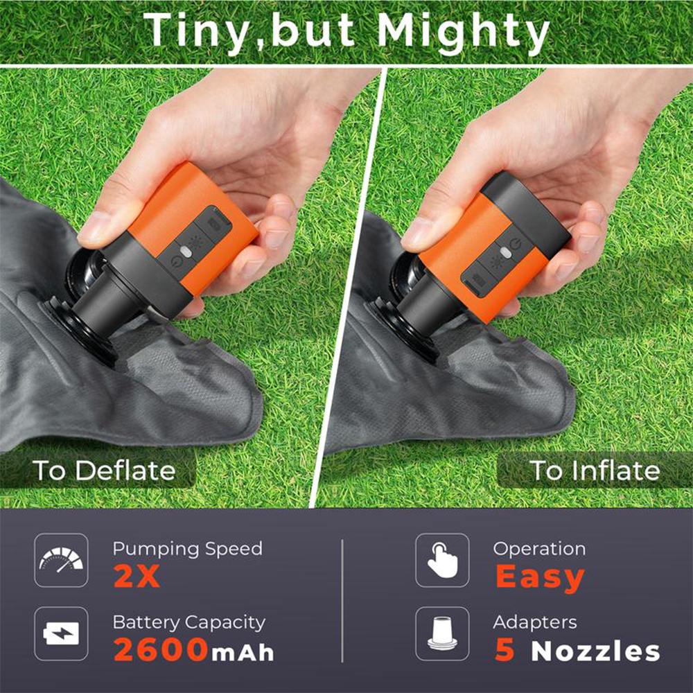 Tiny but Mighty 3-in-1 Air Pump — Inflate, Deflate & Light Anywhere