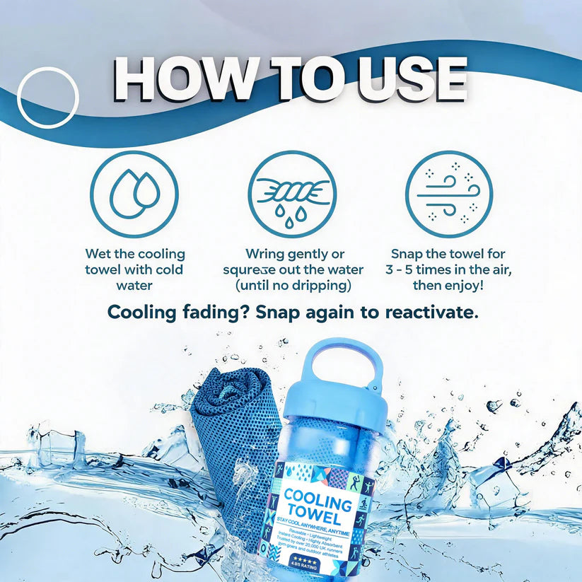 Cold Sweat Towel You Can Use Anywhere, Anytime! Reusable Soft Absorbent Cooling Portable