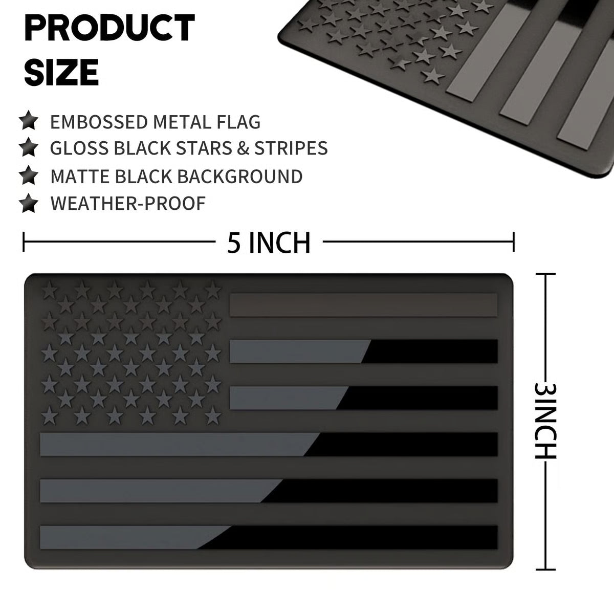 Helloadorn® 3D American Flag Emblem Decal - Aluminum Alloy Material (Not Plastic)