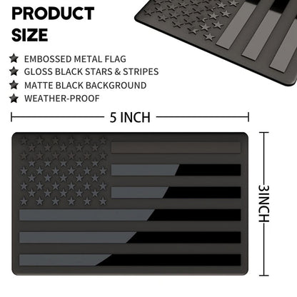 Helloadorn® 3D American Flag Emblem Decal - Aluminum Alloy Material (Not Plastic)