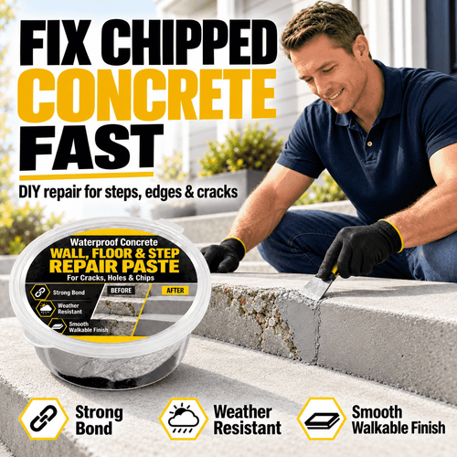 Waterproof Concrete Wall, Floor & Step Repair Paste – For Cracks, Holes & Chips🛡️