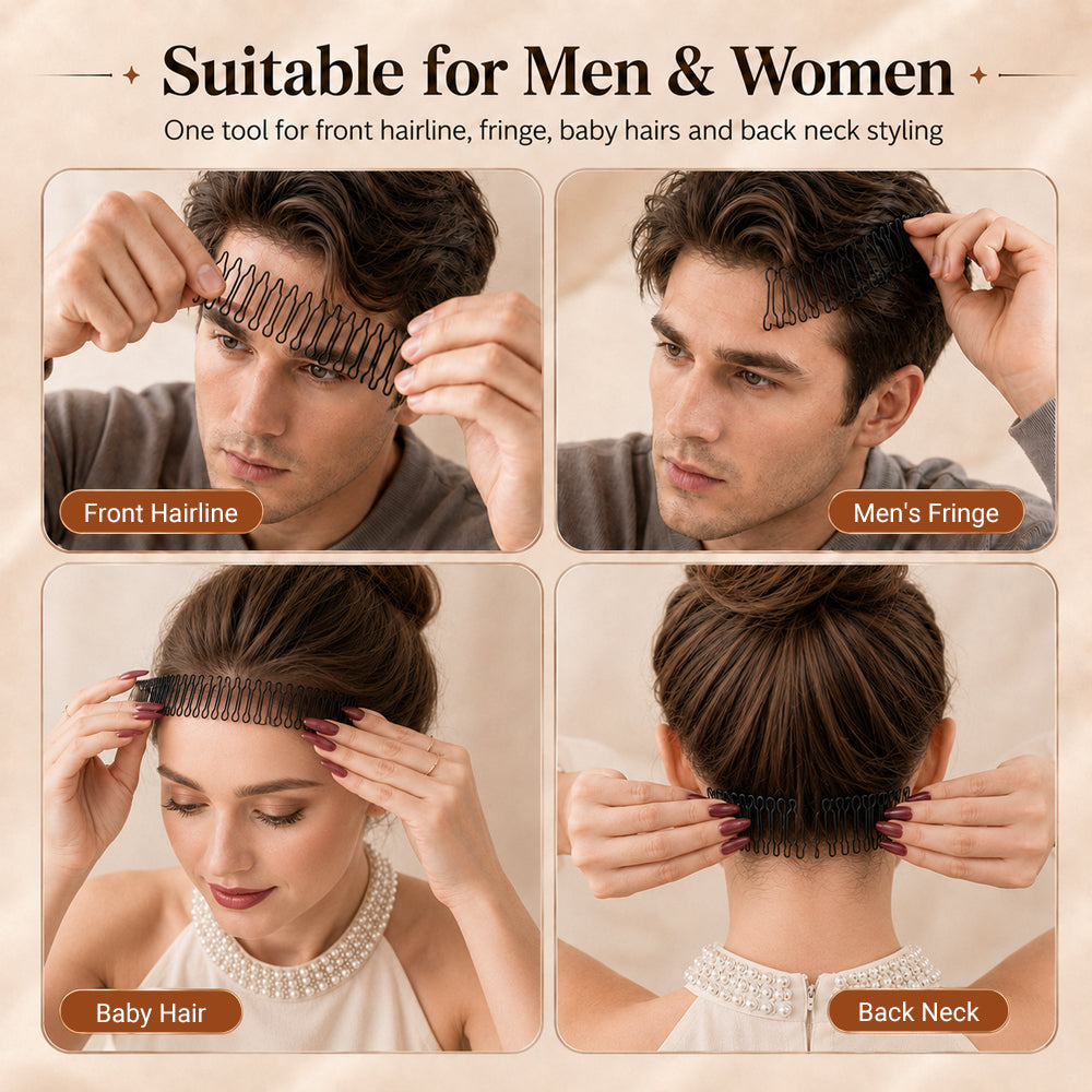 5PCS U-Shape Hair Styling Clips – Stretchable Wavy Design for Easy Bangs & Flyaway Fixing, Creating Buns, Updos & More Hairstyles 🌵
