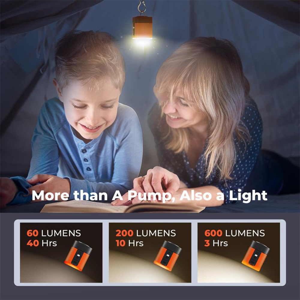 Tiny but Mighty 3-in-1 Air Pump — Inflate, Deflate & Light Anywhere