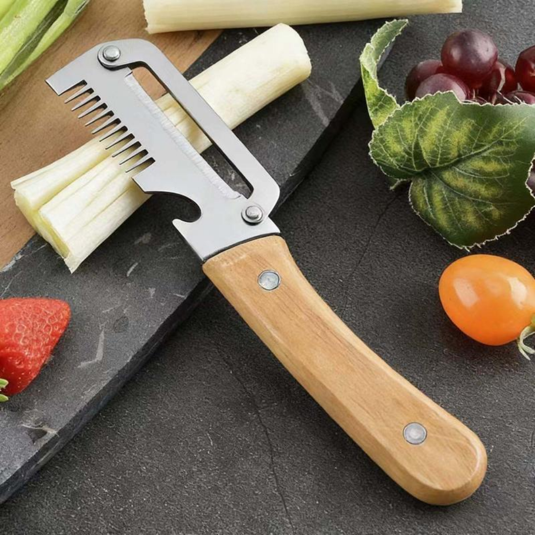 🔥💕LAST DAY 75% OFF ✨3-in-1 Stainless Steel Vegetable Peeler with Wooden Handle & Bottle Opener