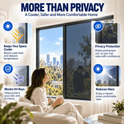 Window Privacy Film – One-Way Privacy, UV & Heat Protection