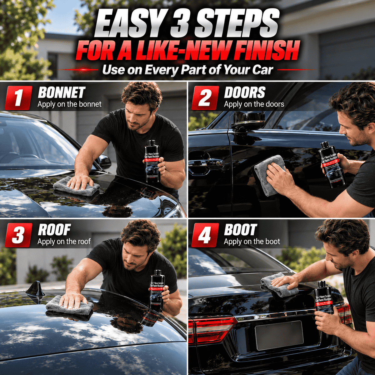 3-in-1 Nano Ceramic Car Paint Restorer – Restore Shine, Maintain Gloss & Help Protect the Finish