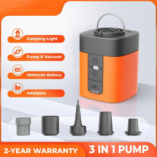 Tiny but Mighty 3-in-1 Air Pump — Inflate, Deflate & Light Anywhere