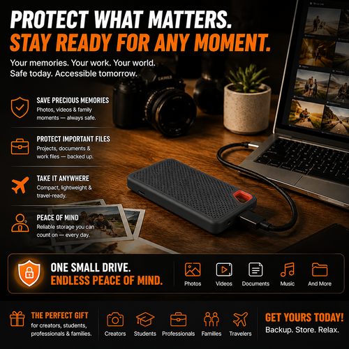 ⚡2TB Type-C Portable Mini SSD | High-Speed External Storage Drive for Laptop, Desktop & Smartphone