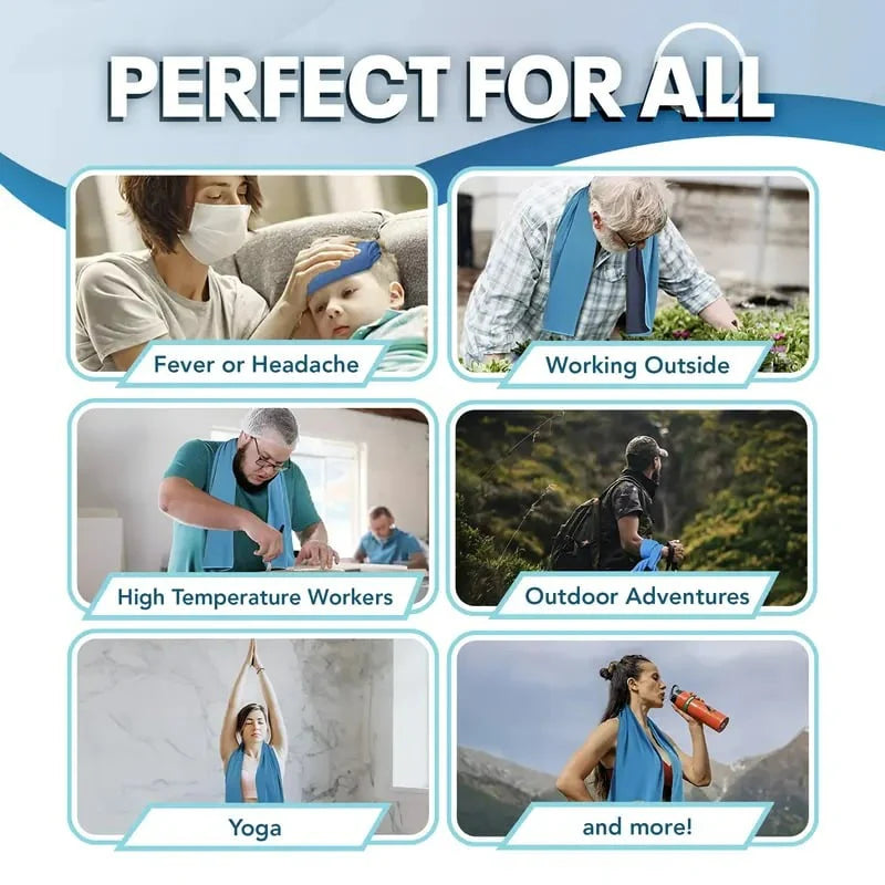 Cold Sweat Towel You Can Use Anywhere, Anytime! Reusable Soft Absorbent Cooling Portable