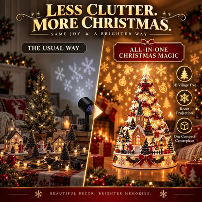 🎄 Magical Christmas Village Projection Centrepiece – 2 Festive Scenes