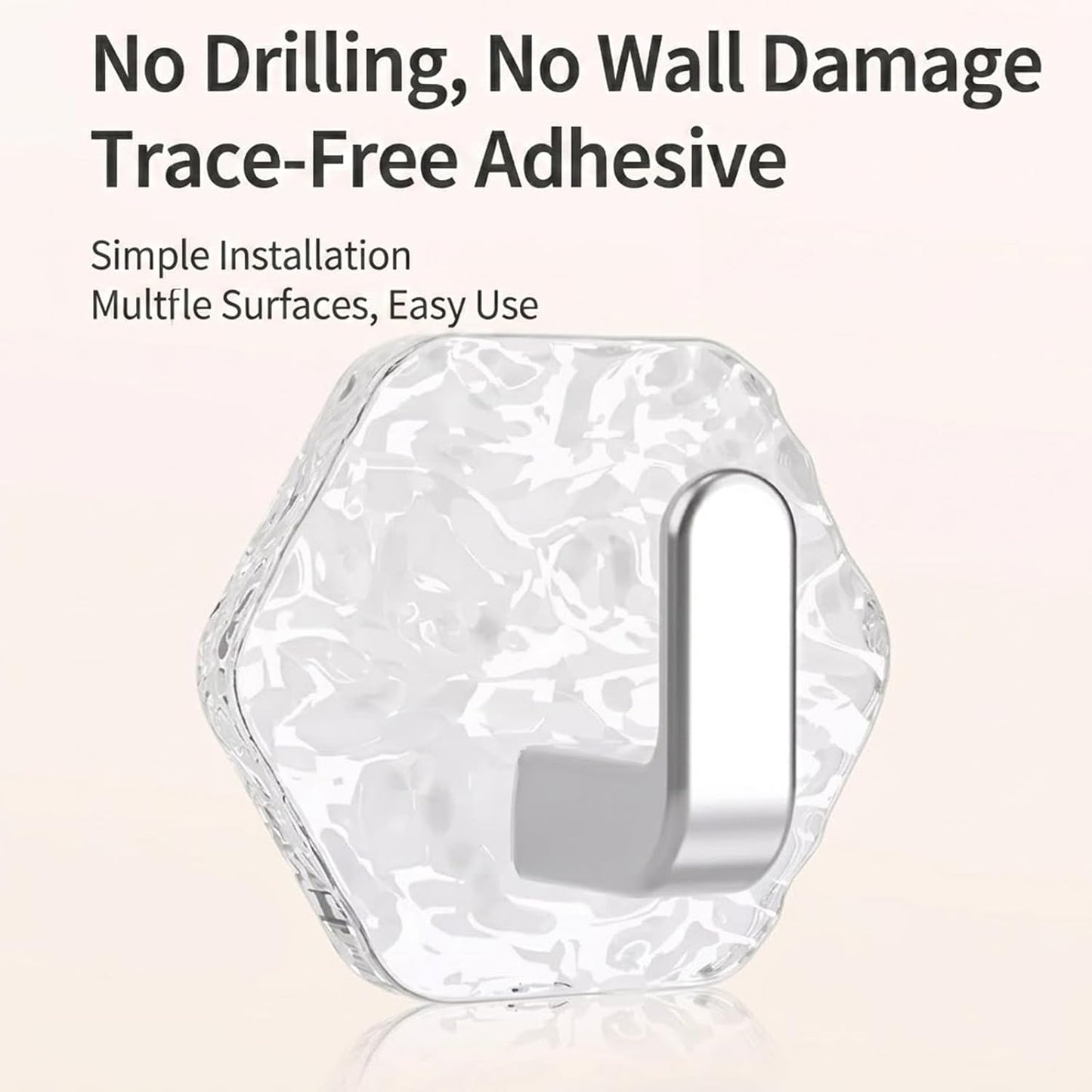 Hexagonal Ripple Heavy Duty Hooks for Bathroom, Kitchen & Household Organization