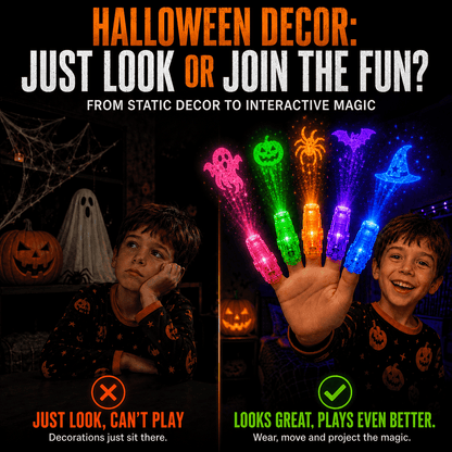 Halloween Finger Lights, Fun Multi-Design Glow Toys for Kids, Party Favors, Decorations & Gifts