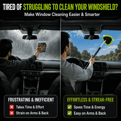Car Windshield Cleaning Brush — Extendable Microfiber for 360° Window Cleaning🍇