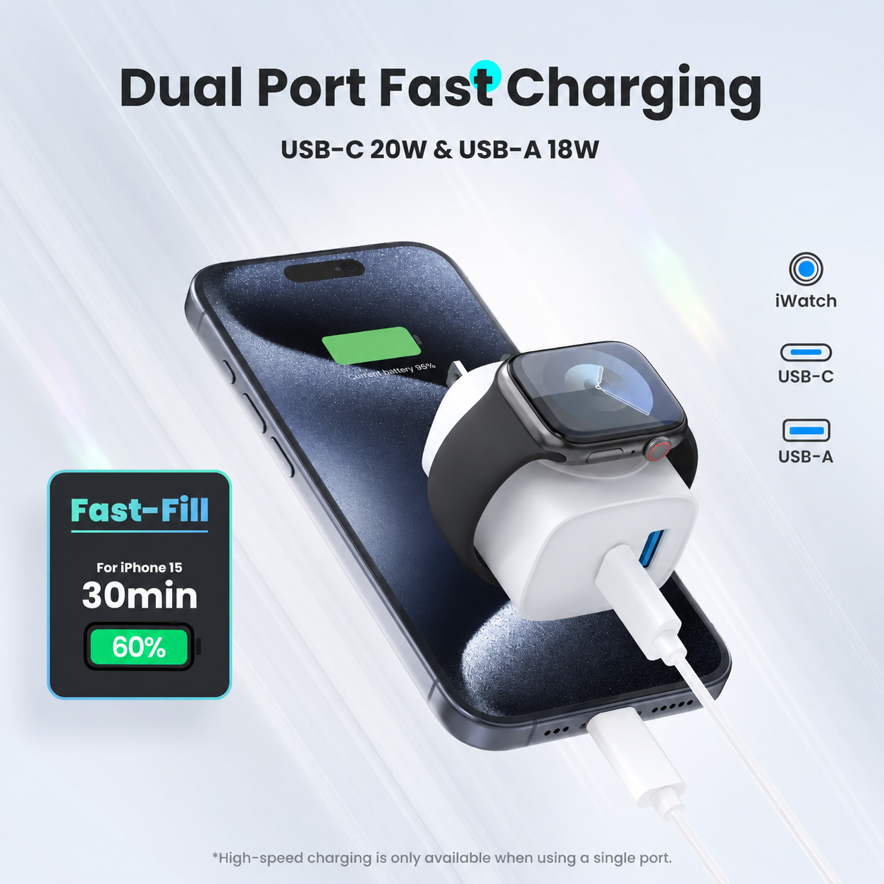 🔋 3-in-1 Magnetic Apple Watch Charger | Fast USB-C Wall Charger