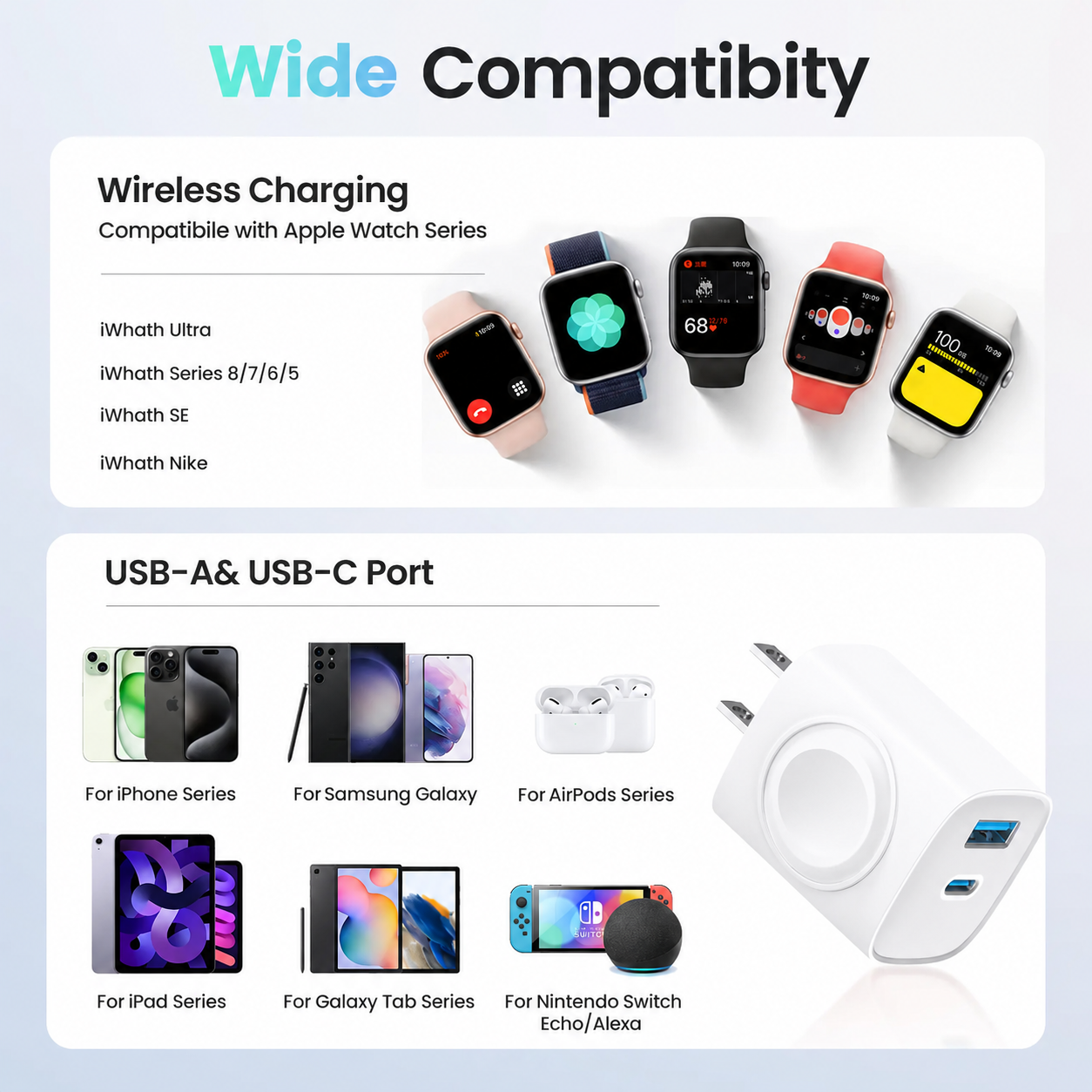 🔋 3-in-1 Magnetic Apple Watch Charger | Fast USB-C Wall Charger