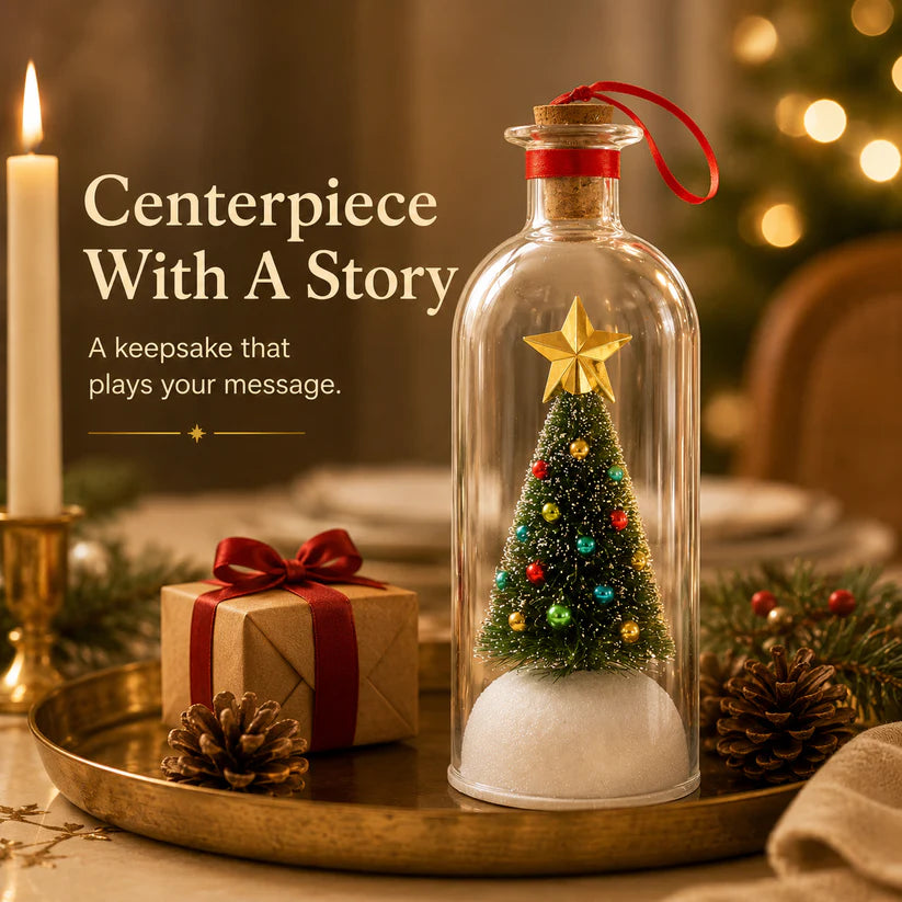 Mr. Christmas 8" Recordable Christmas Tree Message In A Bottle