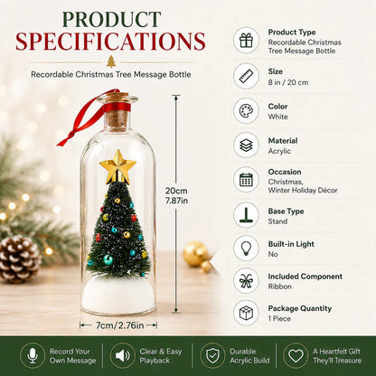 Mr. Christmas 8" Recordable Christmas Tree Message In A Bottle