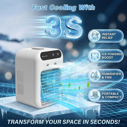 Portable Air Cooler,3-in-1 Cooling Fan with 2 Mist Speeds