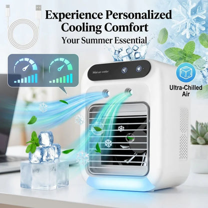Portable Air Cooler,3-in-1 Cooling Fan with 2 Mist Speeds