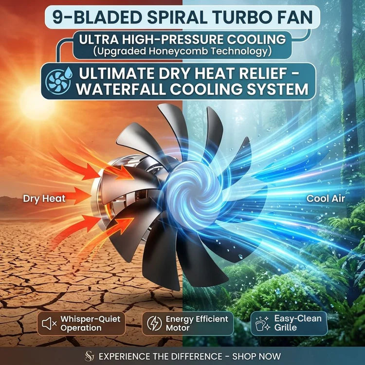 Portable Air Cooler,3-in-1 Cooling Fan with 2 Mist Speeds