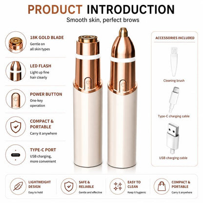 2-in-1 Women's Facial & Eyebrow Hair Trimmer